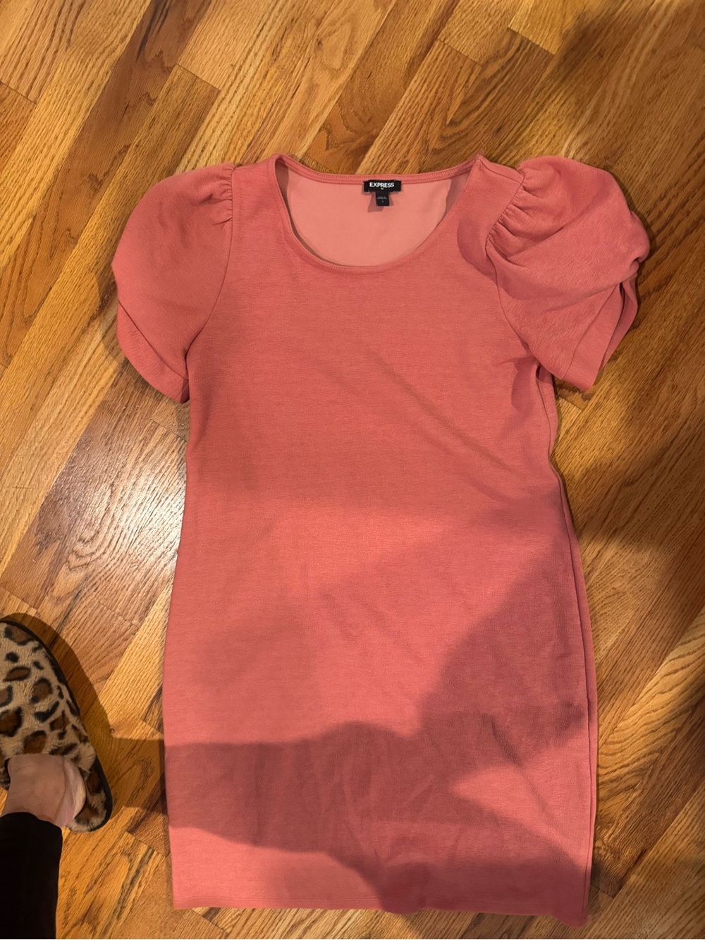 Express Pink Puff Sleeve Mini Dress